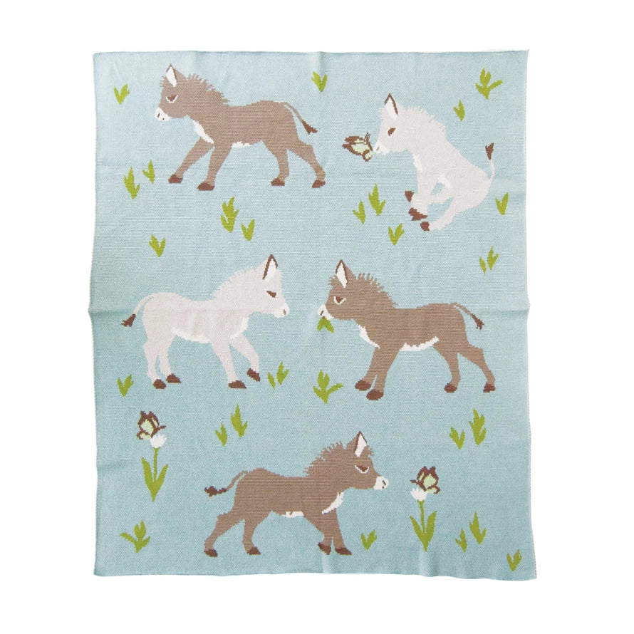 Donkey Baby Knit Blanket
