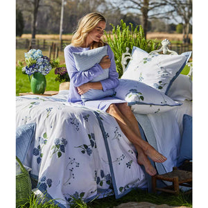 Red Land Cotton & Helmsie Hydrangea Print Bedding Collection