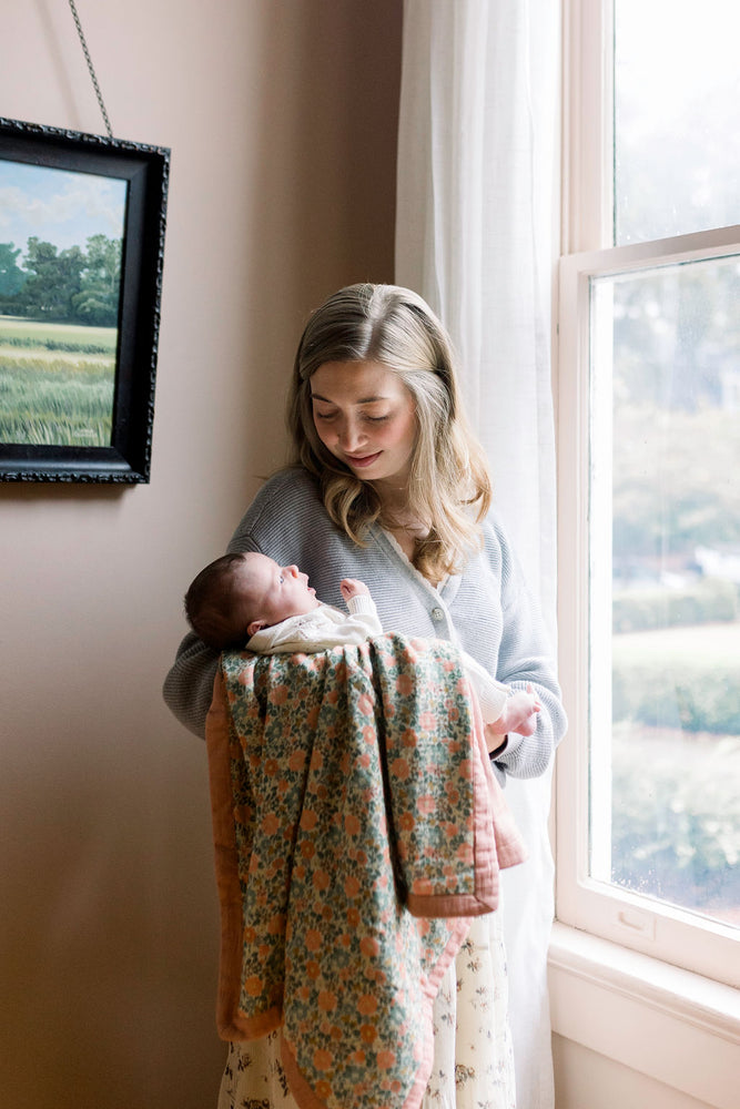 Lucie Floral Cotton Muslin Blanket