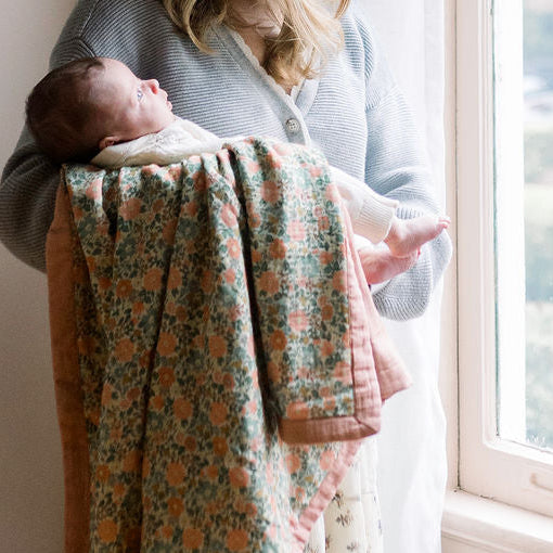 Lucie Floral Cotton Muslin Blanket