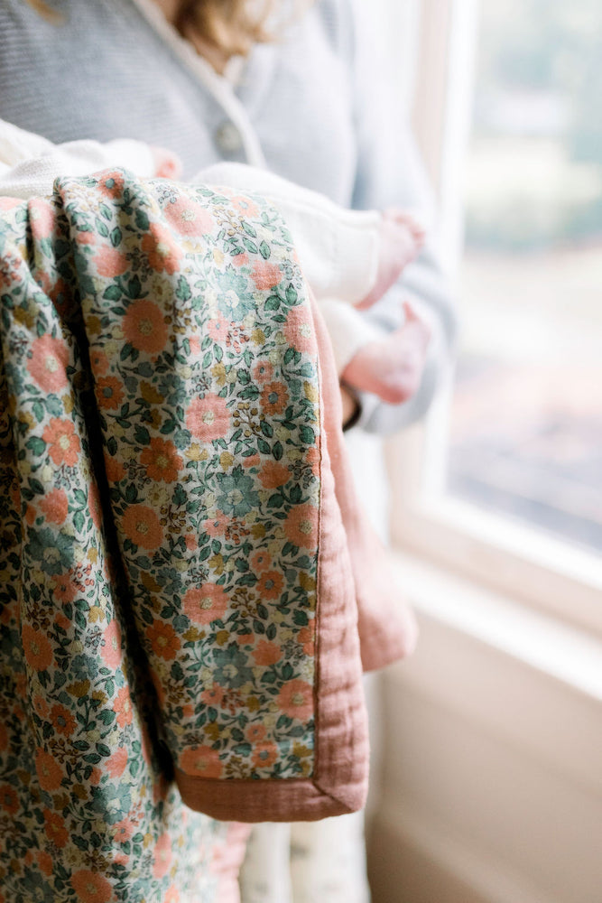 Lucie Floral Cotton Muslin Blanket