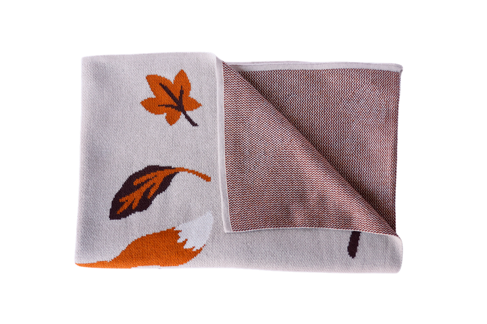 Leaping Fox Knit Blanket
