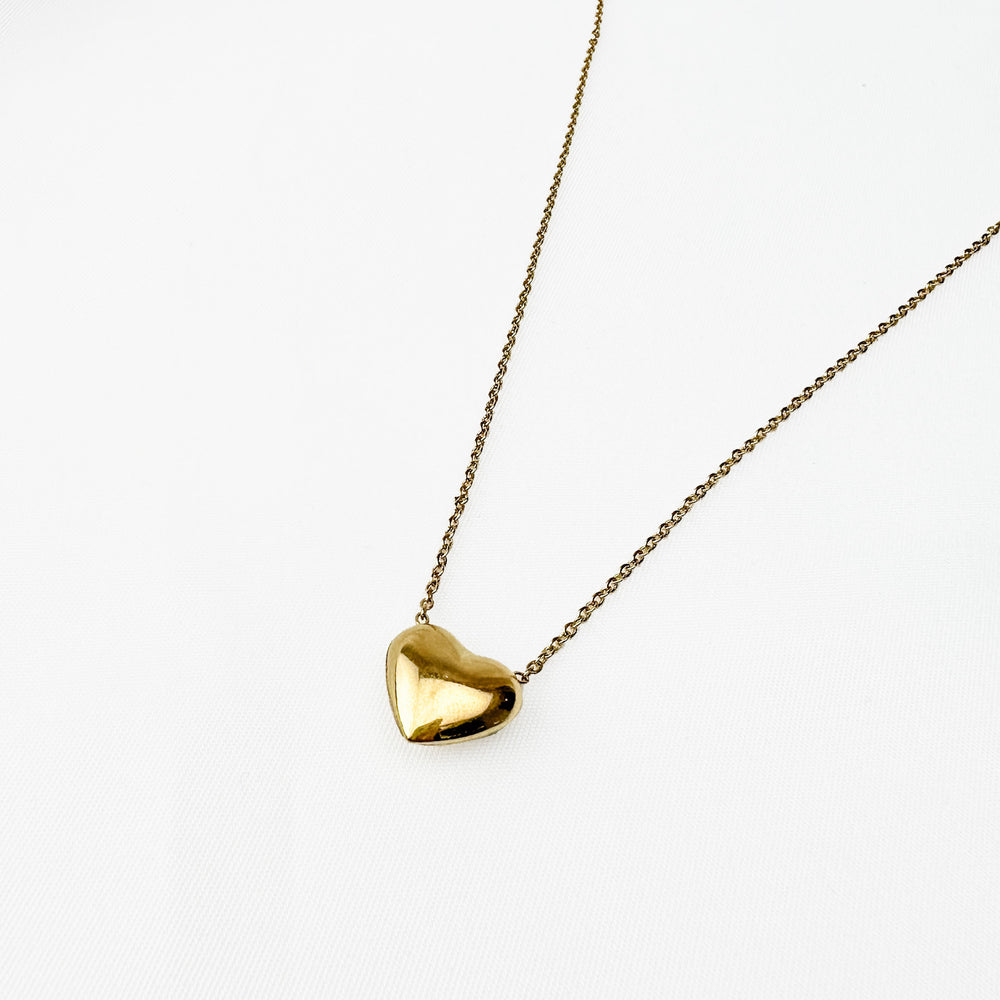 Single Puff Heart Necklace