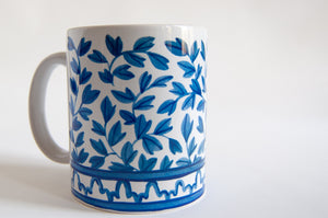 Blue and White Ceramic Mug