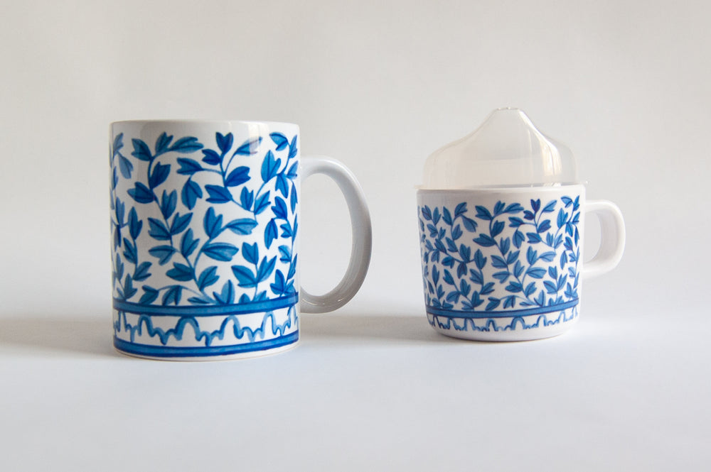 New Mommy and Me Coffee Cups Set Mugs Mama Baby Bear Blue Mini