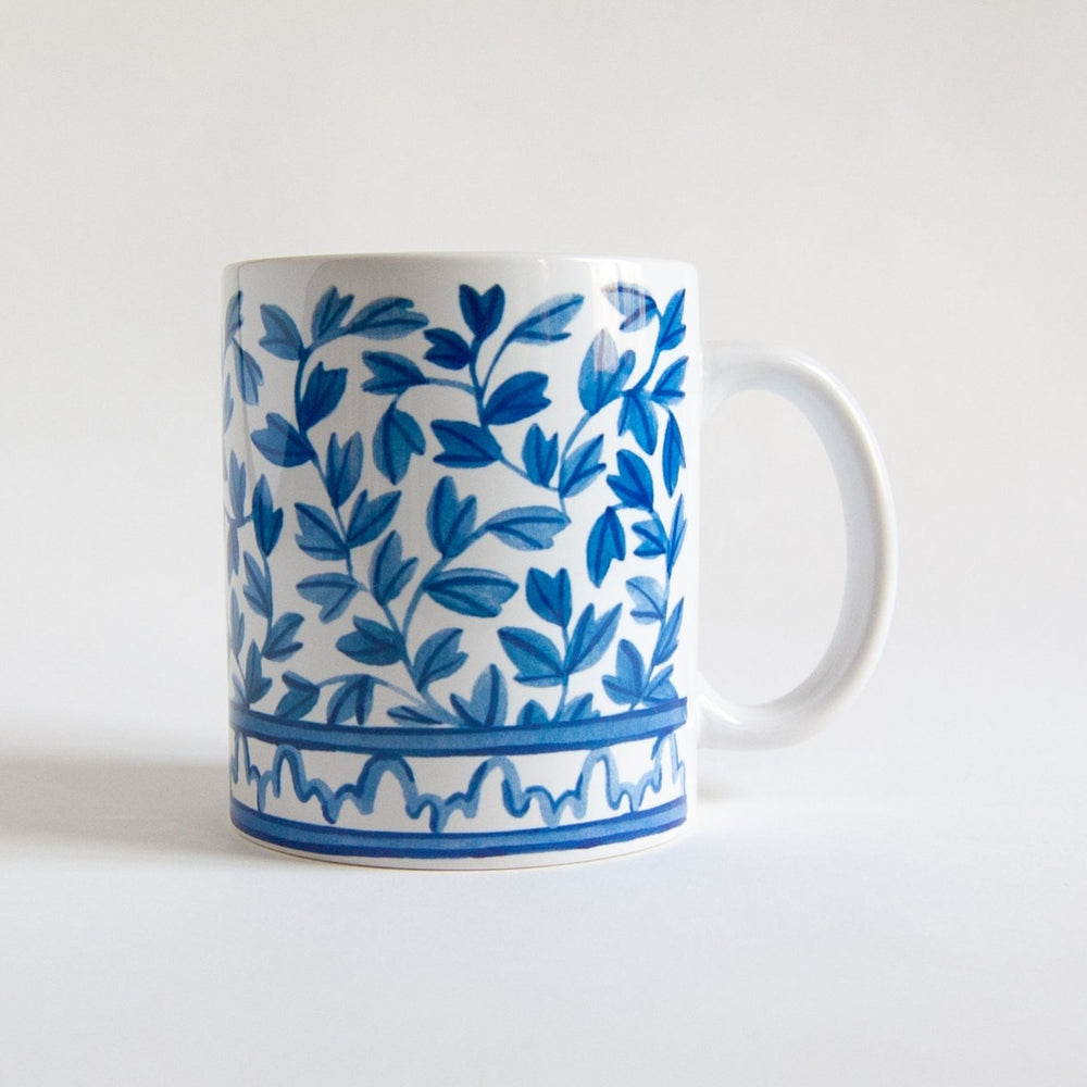 Blue and White Ceramic Mug